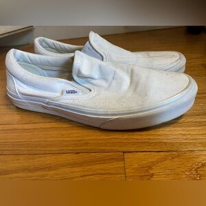 Vans Size 10 women’s 8.5 men’s white slip on